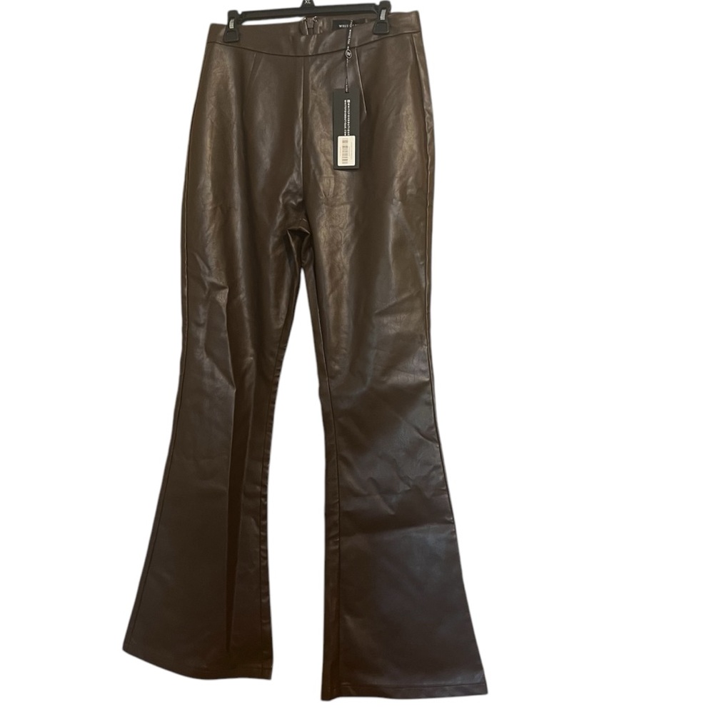NWT White Fox Boutique Show It Off Faux Leather Wide Leg Pant